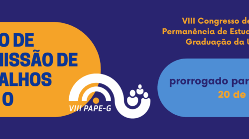 prazo de submissão de trabalhos para o VIII PAPE-G prorrogado para o dia 20 de agosto
