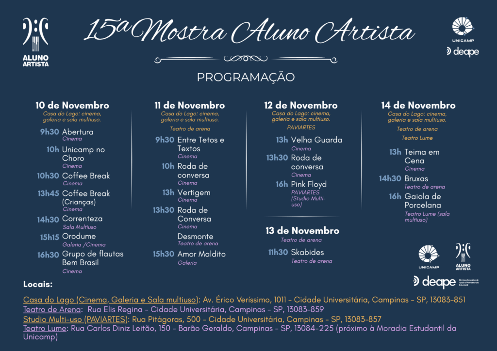 Mostra Aluno Artista programação